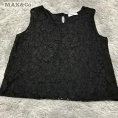 ◯マックスアンドコー【S】ノースリーブカットソー花柄レース タンクトップ