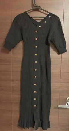 SNIDEL ブラック ニットワンピース