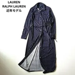 【美品】ローレンラルフローレン ワンピース ベルト付 近年モデル ロング 伸びる