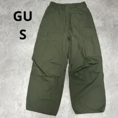 美品✦GU ワークカーゴパンツ S カーキ ゆるダボ ウエストゴム