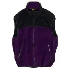 90s REI フリースベスト パープル ブラック バイカラー　ツートン