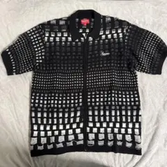 早い者勝ちSupreme ニットポロ チェック柄 ブラック半袖 ポロシャツ 短