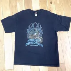 【両面】Harley Davidson Tシャツ フレイム メキシコ製