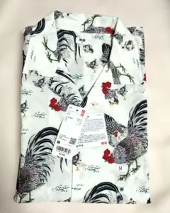 新品未使用品】UNIQLO 芸艸堂 伊藤若沖アロハシャツ 鶏柄 Mサイズ