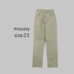 moussy プレーンジーンズストレート　カーキ　美品　23インチ
