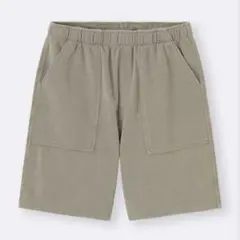 新品タグ付き GU ジーユー ウォッシュド スウェット ハーフパンツ (M)