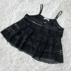 【c4413】✨美品✨Emsexcite 黒 レース編み キャミソールのサムネイル