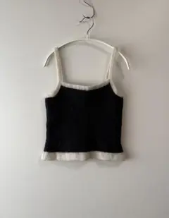 90s TOMMY モヘアニット キャミソール ホワイトブラック itimiのサムネイル