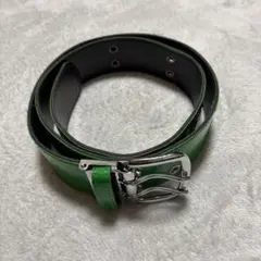スタッズベルト　ダブルピンベルト　ファッションベルト 緑　パンク　ストリート