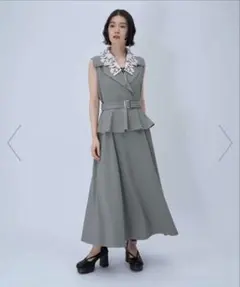 HARE 2WAYエリレースジレワンピース グレー