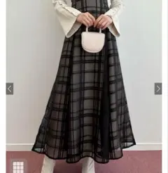 GRL チェック柄シアーフレアスカート tu1082