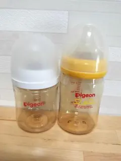 【母乳保存用キャップつき】Pigeon　母乳実感 プラスチック哺乳瓶2本セット