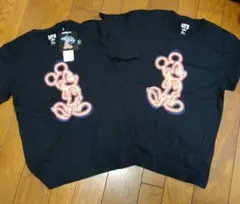ミッキーマウス ネオン Tシャツ 2枚セット　UNIQLO未使用　お揃いコーデ