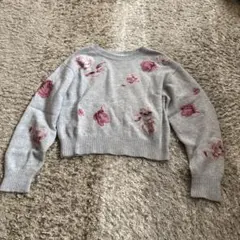snidel 花柄刺繍ニット グレー‼️