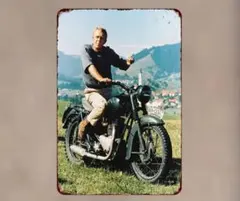 【輸入品】ブリキ看板/1963年映画『大脱走』スティーブ・マックイーンサビ加工有