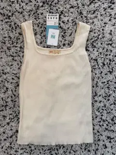 リブ編みアイボリータンクトップ ナノユニバース