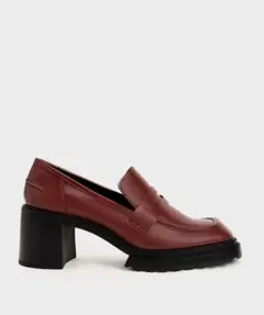 CHARLES &KEITHバーガンディーローファー ヒール