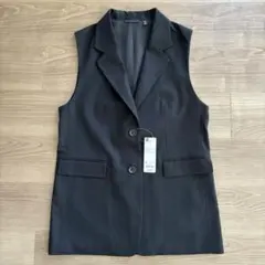 も*こ様 GUジレ 黒ジレ ベスト ノースリーブジャケット
