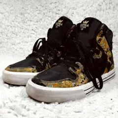 美品 25㎝△SUPRA スープラ ハイカットスニーカー 黒 カモフラ 迷彩のサムネイル