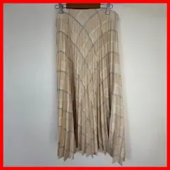 ZARA ベージュ チェック柄 プリーツスカート