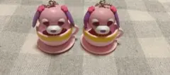 お茶犬☆カップインフィギュア☆ハナ キーホルダー 2個セット