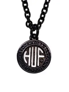 HUF サークルロゴ ネックレス ブラック　(箱無し)