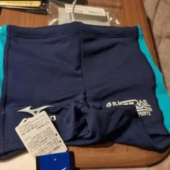 Mizuno ボックス型水着 S ネイビー/ターコイズ