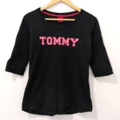 tommy girl 七分袖 Tシャツ S ブラック ピンクロゴ 平成レトロのサムネイル