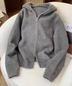 ニットジップパーカー パーカー