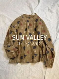 SUN VALLEY コットンリネン総柄ブラウスのサムネイル