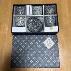 石垣島購入】やちむん 藍風窯 レース・ハイビスカス柄 ペア食器6点
