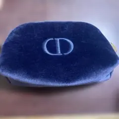 Dior ネイビー ベルベット ポーチ