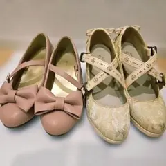 axes femme kawaii パンプス ピンク アイボリー セットのサムネイル