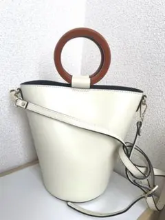 maisonvincent アイボリー　ハンドバッグ　ショルダーバッグ　バケツ