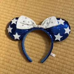 ミニーマウスカチューシャ 青い星柄