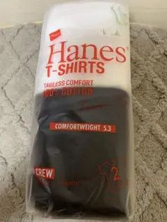 ヘインズ　Hanes クルーネックTシャツ　無地　2枚入り　白　黒　XL