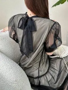 シースルーワンピース ロングワンピース