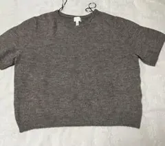 H&M 半袖セーター　レディース　XLサイズ 赤みがあるグレー　五分袖セーター