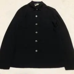 フェラガモ　やわらかニットシャツ　黒　サイズＭ程度　ロゴボタン　長袖￼のサムネイル