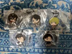 進撃の巨人　ラバーキーホルダー　リヴァイ　エレン　ミカサ　アルミン　ラバキー