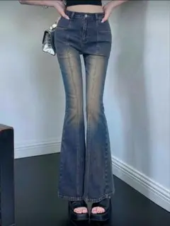 ダークウォッシュ フレア デニム S 韓国 sona amood