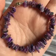 高品質 天然石 スギライト さざれ石 ブレスレット