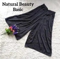 Natural Beauty Basic【ドット柄】【シフォン】ガウチョパンツM