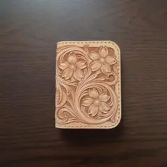 パスケース　桜　pasmo　Suica　カービング