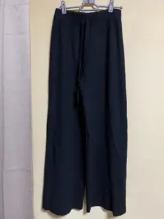 ニットワイドパンツ ブラック