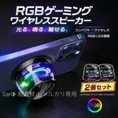 新品 光る RGBゲーミング ワイヤレススピーカー 2個セット ステレオ再生 黒のサムネイル