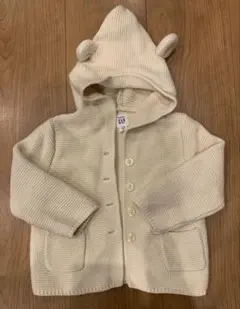 【baby GAP】フード付きくま耳ニットカーディガン