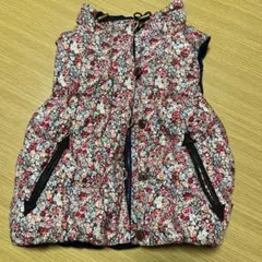 組曲　リバーシブル花柄ダウンベスト　サイズS 100から110cm
