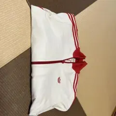 adidas アディダス トラックジャケット TOKYO ロゴ Lサイズ 白 赤