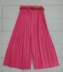 SHEIN♡ワイドレッグパンツ プリーツ ベルト付き サイズ7Y